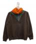 kolor/BEACON（カラービーコン）の古着「ハーフジップモヘヤセーター」｜ブラウン×オレンジ
