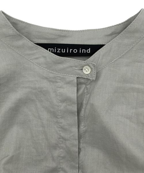 mizuiro-ind（ミズイロインド）mizuiro-ind (ミズイロインド) ノーカラーシャツワンピース グレー サイズ:表記なしの古着・服飾アイテム