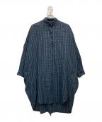 mizuiro-indミズイロインド）の古着「チェックシャツワンピース」｜グリーン