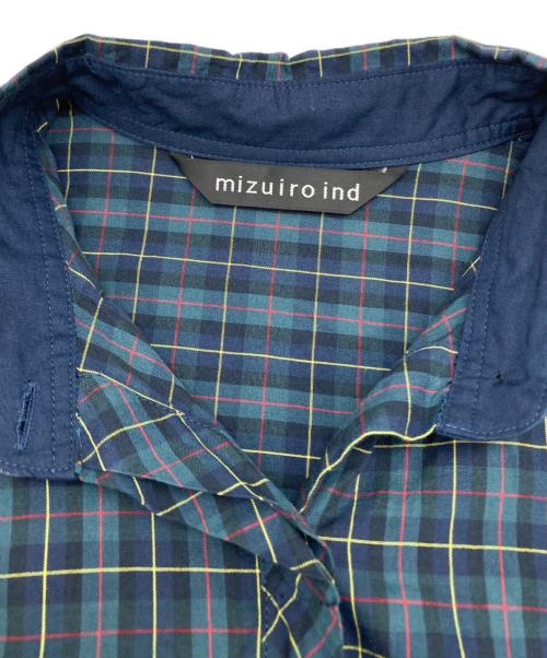 mizuiro-ind（ミズイロインド）mizuiro-ind (ミズイロインド) チェックシャツワンピース グリーン サイズ:表記なしの古着・服飾アイテム