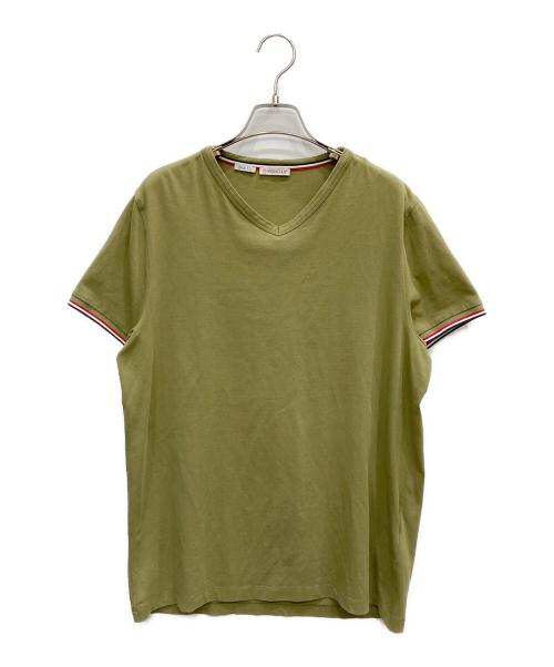 MONCLER（モンクレール）MONCLER (モンクレール) VネックTシャツ オリーブ サイズ:Lの古着・服飾アイテム