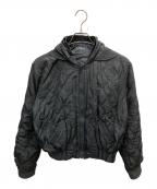 stussyステューシー）の古着「フーデッドキルトブルゾン」｜ブラック