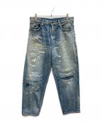 NEXUSVIIネクサスセブン）の古着「DAMAGED LOOSE DENIM PANTS」｜インディゴ