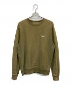 stussyステューシー）の古着「ロゴ刺繍スウェット」｜オリーブ