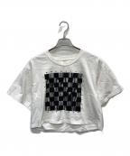 MM6 Maison Margielaエムエムシックスメゾンマルジェラ）の古着「CHECKERS PRINTED SHORT TEE」｜ホワイト