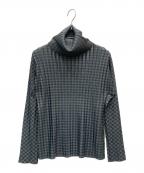PLEATS PLEASEプリーツプリーズ）の古着「プリーツタートルネックカットソー」｜ブラック
