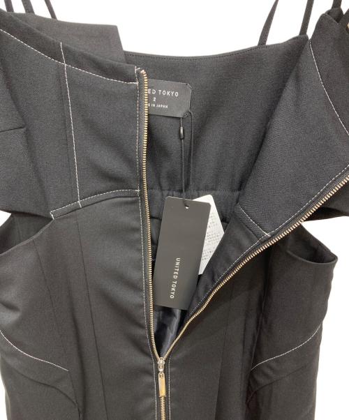 UNITED TOKYO（ユナイテッドトーキョー）UNITED TOKYO (ユナイテッドトーキョー) サイドスリットキャミワンピース ブラック サイズ:M 未使用品の古着・服飾アイテム