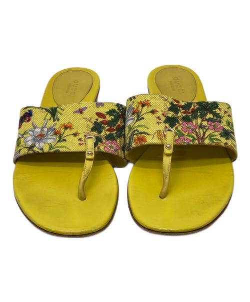 GUCCI（グッチ）GUCCI (グッチ) フローラサンダル イエロー サイズ:37Cの古着・服飾アイテム
