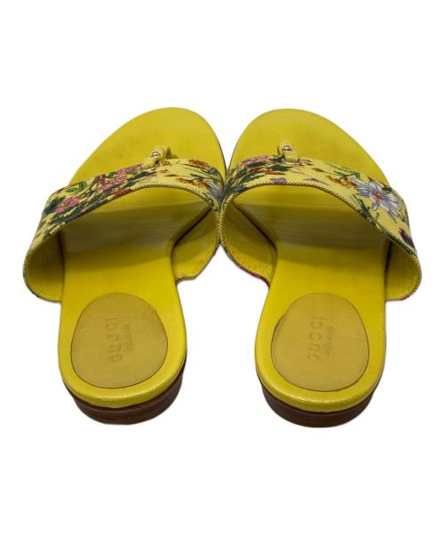 GUCCI（グッチ）GUCCI (グッチ) フローラサンダル イエロー サイズ:37Cの古着・服飾アイテム