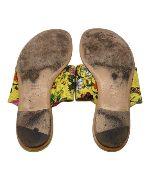 GUCCI（グッチ）GUCCI (グッチ) フローラサンダル イエロー サイズ:37Cの古着・服飾アイテム