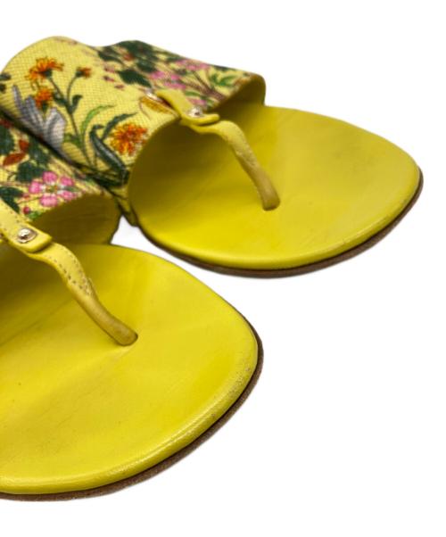 GUCCI（グッチ）GUCCI (グッチ) フローラサンダル イエロー サイズ:37Cの古着・服飾アイテム