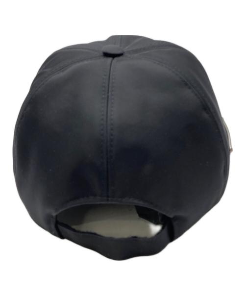 PRADA（プラダ）PRADA (プラダ) ナイロンベースボールキャップ ブラック サイズ:Lの古着・服飾アイテム