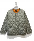 TAIONタイオン）の古着「キルティングダウンジャケット」｜カーキ