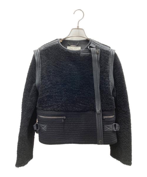 Chloe（クロエ）Chloe (クロエ) ノーカラーレザーライダースジャケット ブラック サイズ:34の古着・服飾アイテム