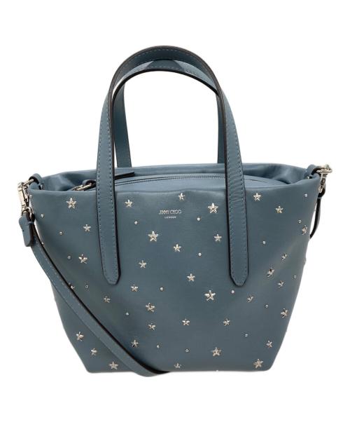 JIMMY CHOO（ジミーチュウ）JIMMY CHOO (ジミーチュウ) フラットスタースタッズバッグ ブルーの古着・服飾アイテム