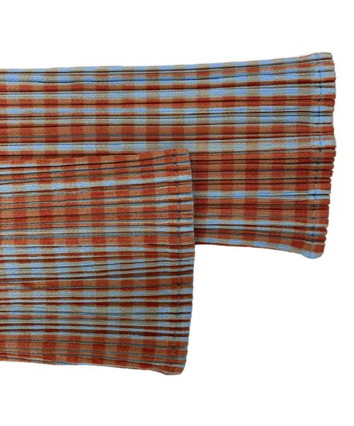 PLEATS PLEASE（プリーツプリーズ）PLEATS PLEASE (プリーツプリーズ) 襟付きプリーツブラウス オレンジ サイズ:3の古着・服飾アイテム