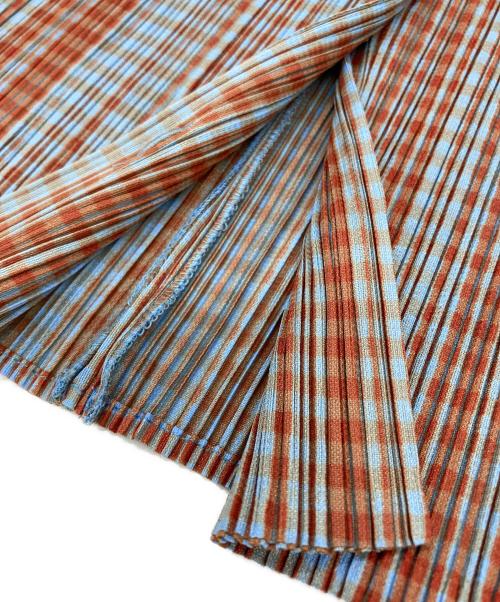 PLEATS PLEASE（プリーツプリーズ）PLEATS PLEASE (プリーツプリーズ) 襟付きプリーツブラウス オレンジ サイズ:3の古着・服飾アイテム