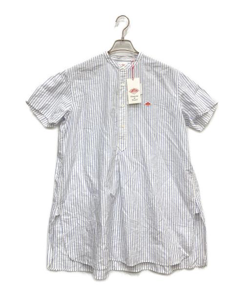 DANTON（ダントン）DANTON (ダントン) コットンリネン半袖バンドカラーチュニックシャツ ホワイト サイズ:.S 未使用品の古着・服飾アイテム