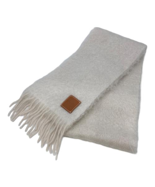 LOEWE（ロエベ）LOEWE (ロエベ) アナグラム モヘアウールマフラー アイボリーの古着・服飾アイテム