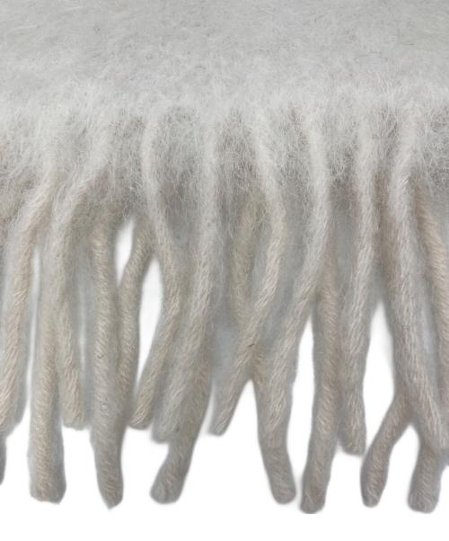 LOEWE（ロエベ）LOEWE (ロエベ) アナグラム モヘアウールマフラー アイボリーの古着・服飾アイテム