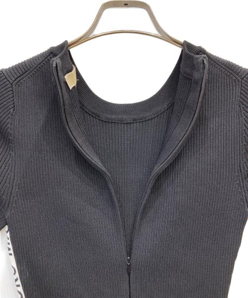 MICHAEL KORS（マイケル・コース）MICHAEL KORS (マイケル・コース) ロゴサイドラインリブニットワンピース ブラック サイズ:Mの古着・服飾アイテム