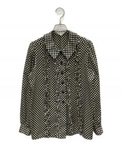中古・古着通販】CELINE (セリーヌ) ドット柄レーヨンシャツ ブラック