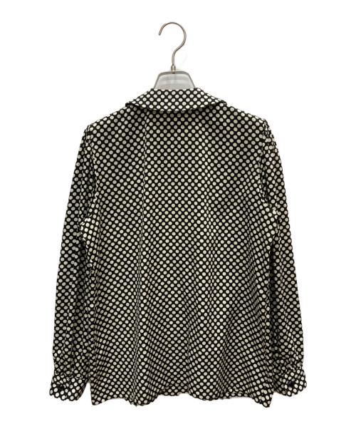 Yves Saint Laurent（イヴサンローラン）Yves Saint Laurent (イヴサンローラン) ドットフリルシャツ ベージュ×ブラック サイズ:36の古着・服飾アイテム