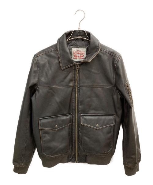 LEVI'S（リーバイス）LEVI'S (リーバイス) MA-1スタイルレザージャケット ブラウン サイズ:Sの古着・服飾アイテム