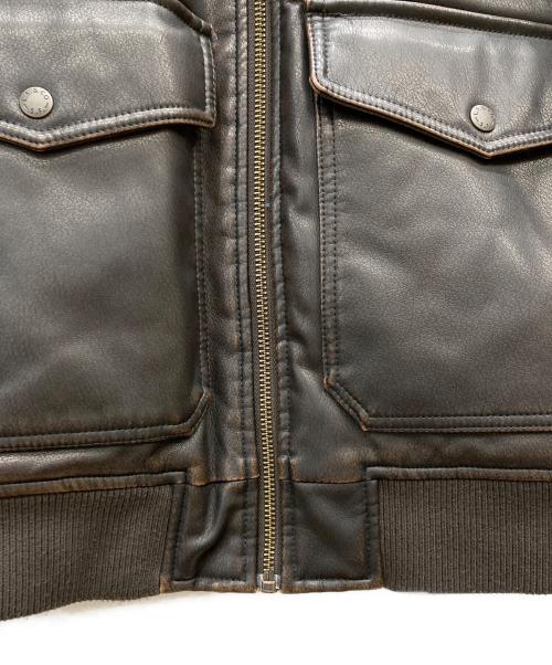LEVI'S（リーバイス）LEVI'S (リーバイス) MA-1スタイルレザージャケット ブラウン サイズ:Sの古着・服飾アイテム