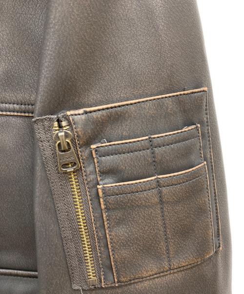 LEVI'S（リーバイス）LEVI'S (リーバイス) MA-1スタイルレザージャケット ブラウン サイズ:Sの古着・服飾アイテム