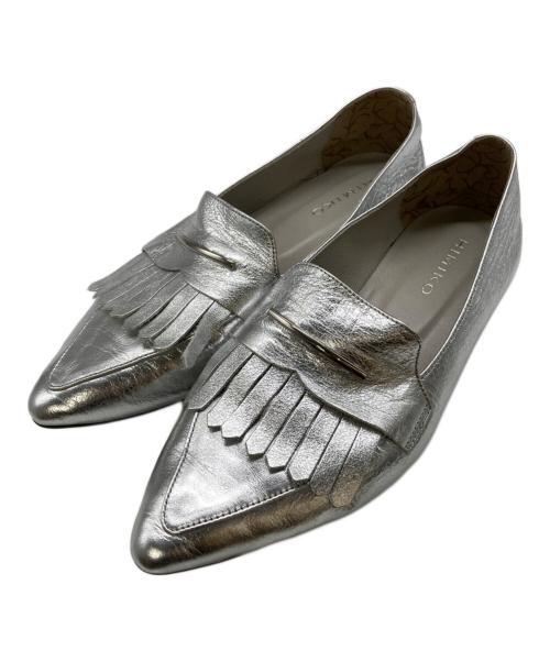 卑弥呼（ヒミコ）卑弥呼 (ヒミコ) メタルバーキルトローファー シルバー サイズ:25.0の古着・服飾アイテム