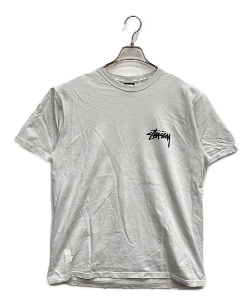 stussy（ステューシー）stussy (ステューシー) プリントTシャツ ライトグレー サイズ:Mの古着・服飾アイテム