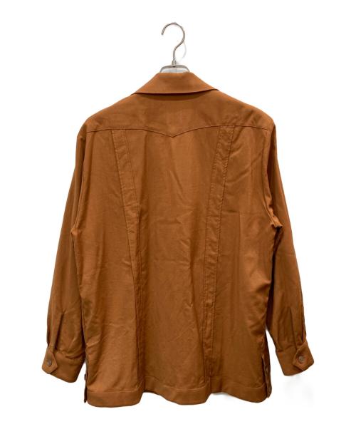 GUCCI（グッチ）GUCCI (グッチ) トロピカルウールシャツ ブラウン サイズ:46の古着・服飾アイテム
