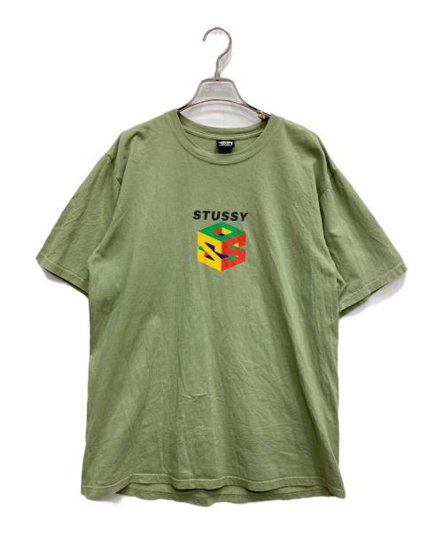 stussy（ステューシー）stussy (ステューシー) プリントTシャツ グリーン サイズ:Mの古着・服飾アイテム