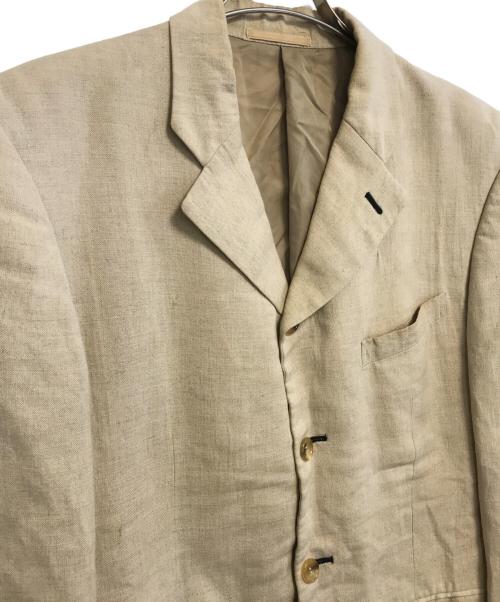 COMME des GARCONS HOMME PLUS（コムデギャルソンオムプリュス）COMME des GARCONS HOMME PLUS (コムデギャルソンオムプリュス) リネンテーラードジャケット ベージュ サイズ:Sの古着・服飾アイテム