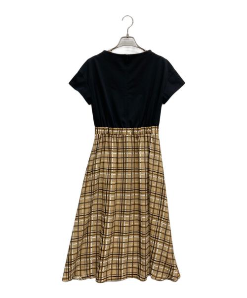 UNTITLED（アンタイトル）UNTITLED (アンタイトル) 洗えるドッキング ワンピース ブラック×ベージュ サイズ:sの古着・服飾アイテム