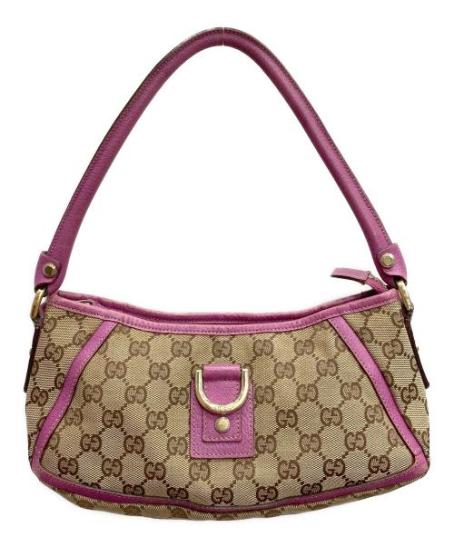 GUCCI（グッチ）GUCCI (グッチ) ミニハンドバッグ ベージュ×パープルの古着・服飾アイテム