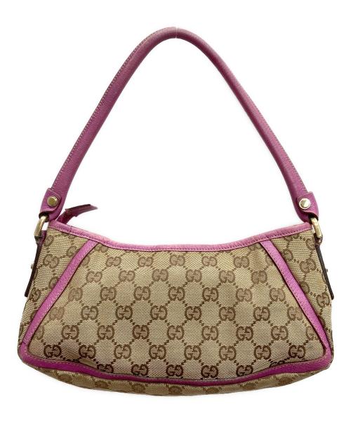 GUCCI（グッチ）GUCCI (グッチ) ミニハンドバッグ ベージュ×パープルの古着・服飾アイテム