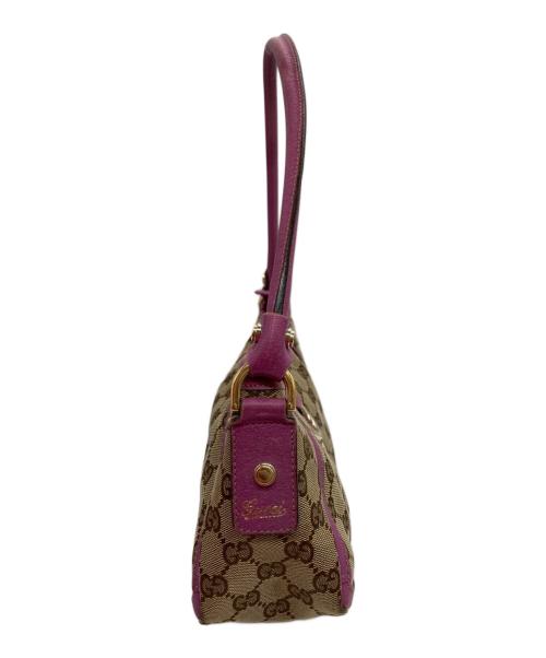 GUCCI（グッチ）GUCCI (グッチ) ミニハンドバッグ ベージュ×パープルの古着・服飾アイテム