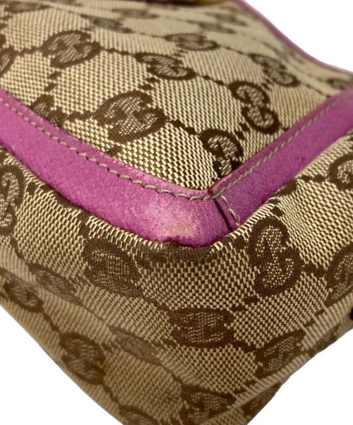 GUCCI（グッチ）GUCCI (グッチ) ミニハンドバッグ ベージュ×パープルの古着・服飾アイテム