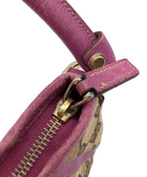 GUCCI（グッチ）GUCCI (グッチ) ミニハンドバッグ ベージュ×パープルの古着・服飾アイテム