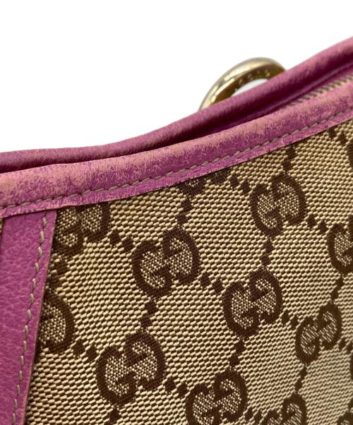 GUCCI（グッチ）GUCCI (グッチ) ミニハンドバッグ ベージュ×パープルの古着・服飾アイテム
