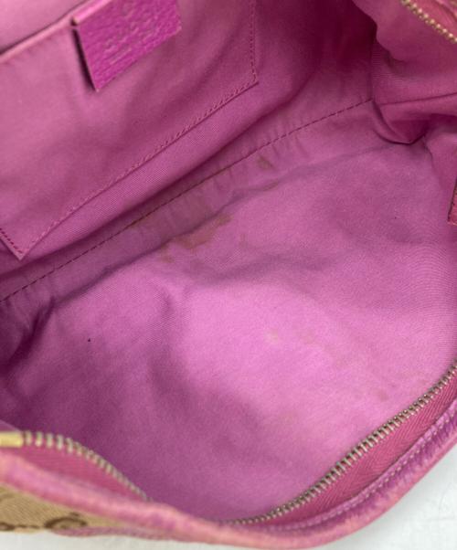 GUCCI（グッチ）GUCCI (グッチ) ミニハンドバッグ ベージュ×パープルの古着・服飾アイテム