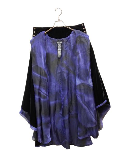 GIORGIO ARMANI（ジョルジョアルマーニ）GIORGIO ARMANI (ジョルジョアルマーニ) ベロアポンチョ ネイビー サイズ:表記なしの古着・服飾アイテム