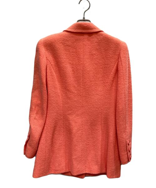 CHANEL（シャネル）CHANEL (シャネル) ココマークボタンダブルツイードジャケット ピンク サイズ:38の古着・服飾アイテム