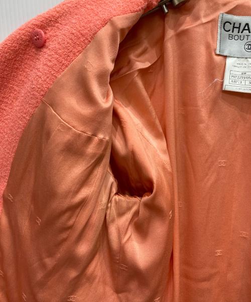 CHANEL（シャネル）CHANEL (シャネル) ココマークボタンダブルツイードジャケット ピンク サイズ:38の古着・服飾アイテム