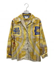 HERMES（エルメス）の古着「総柄スカーフシルクシャツ」｜ゴールド
