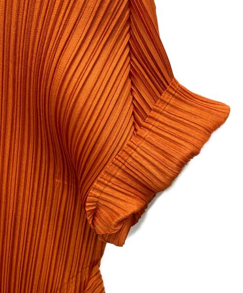 PLEATS PLEASE（プリーツプリーズ）PLEATS PLEASE (プリーツプリーズ) 半袖プリーツシャツ オレンジ サイズ:3の古着・服飾アイテム