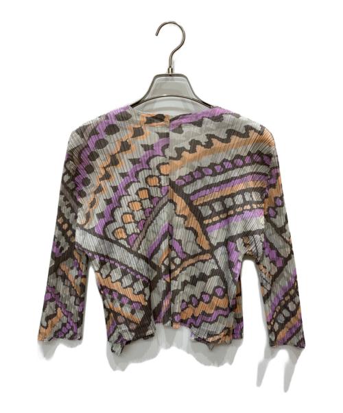 PLEATS PLEASE（プリーツプリーズ）PLEATS PLEASE (プリーツプリーズ) 総柄プリーツカーディガン マルチカラー サイズ:3の古着・服飾アイテム