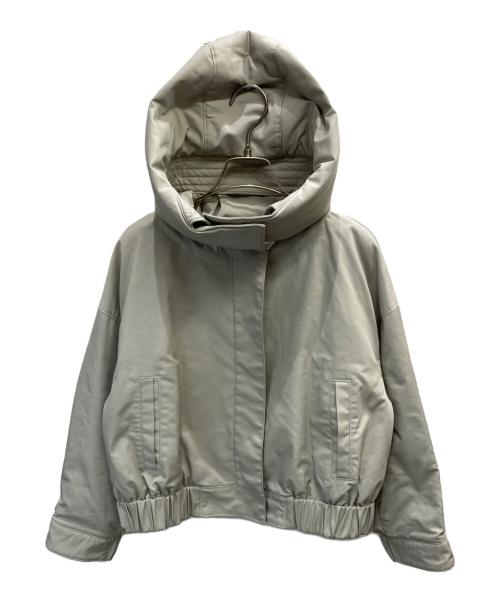 MICHEL KLEIN（ミッシェルクラン）MICHEL KLEIN (ミッシェルクラン) 「撥水/2WAY」ストレッチツイル中綿ショートブルゾン カーキ サイズ:36の古着・服飾アイテム